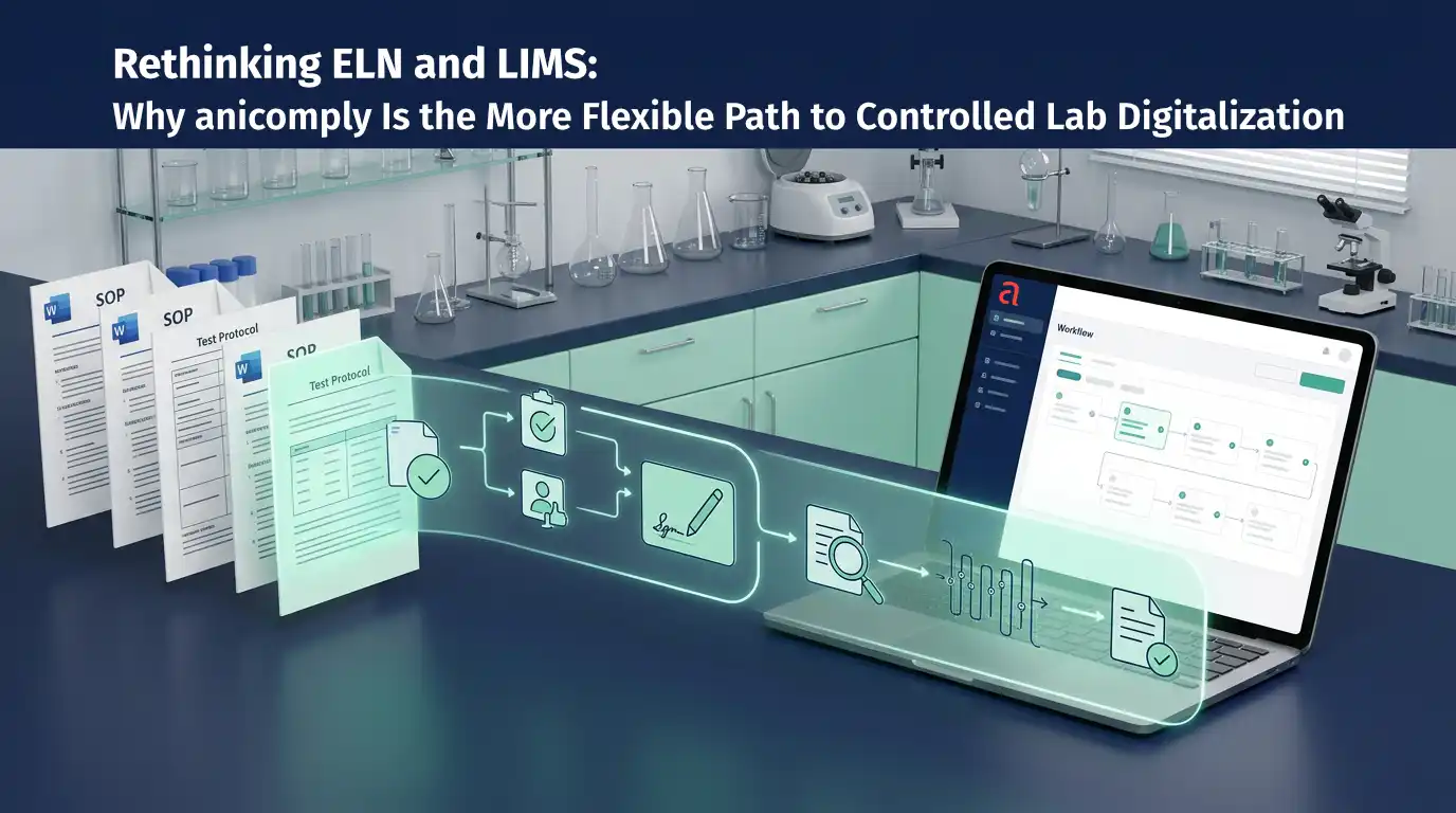 Rethinking ELN and LIMS – anicomply as the more flexible path to controlled lab digitalization