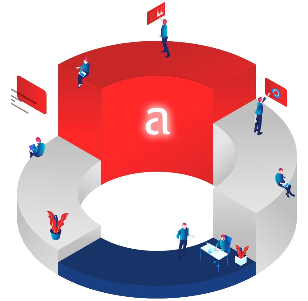 Team bei der Arbeit an IT-Projekten